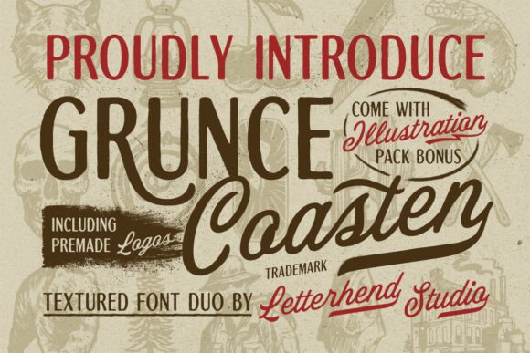 Grunce Coasten: A Vintage Font Duo for Modern Branding